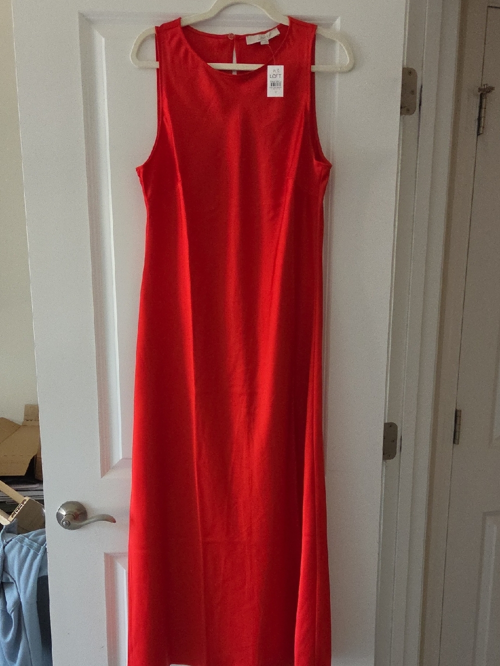 LOFT Vibrant Red Sleeveless Maxi Dress